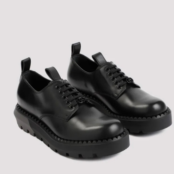 Gucci Men Sierra Calf Leather  Shoes Black Gucci 6 (US 6.5) - Picture 1 of 13